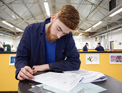 Product Design & Development apprentice working on coursework