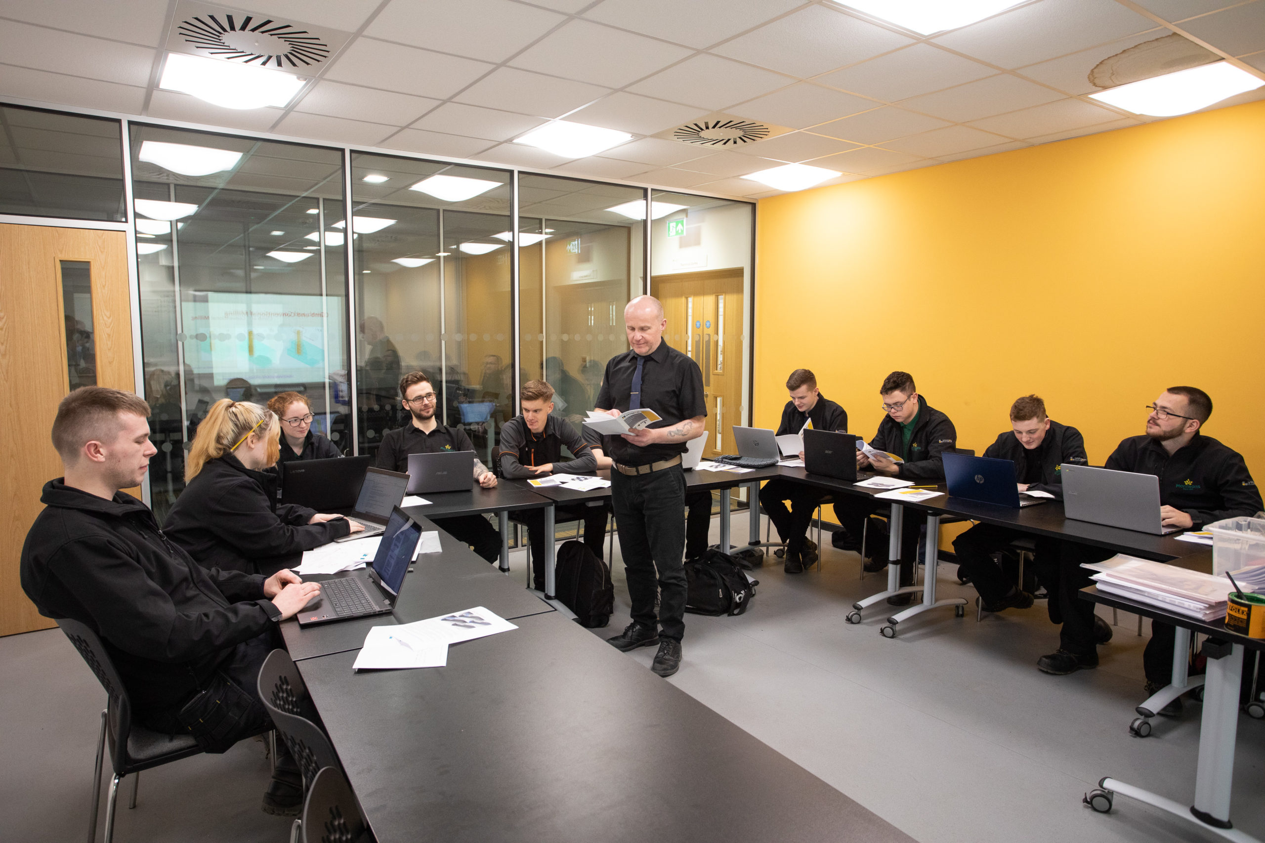 Food and Drink Engineering Maintenance Technician apprentices listening to classroom lecture
