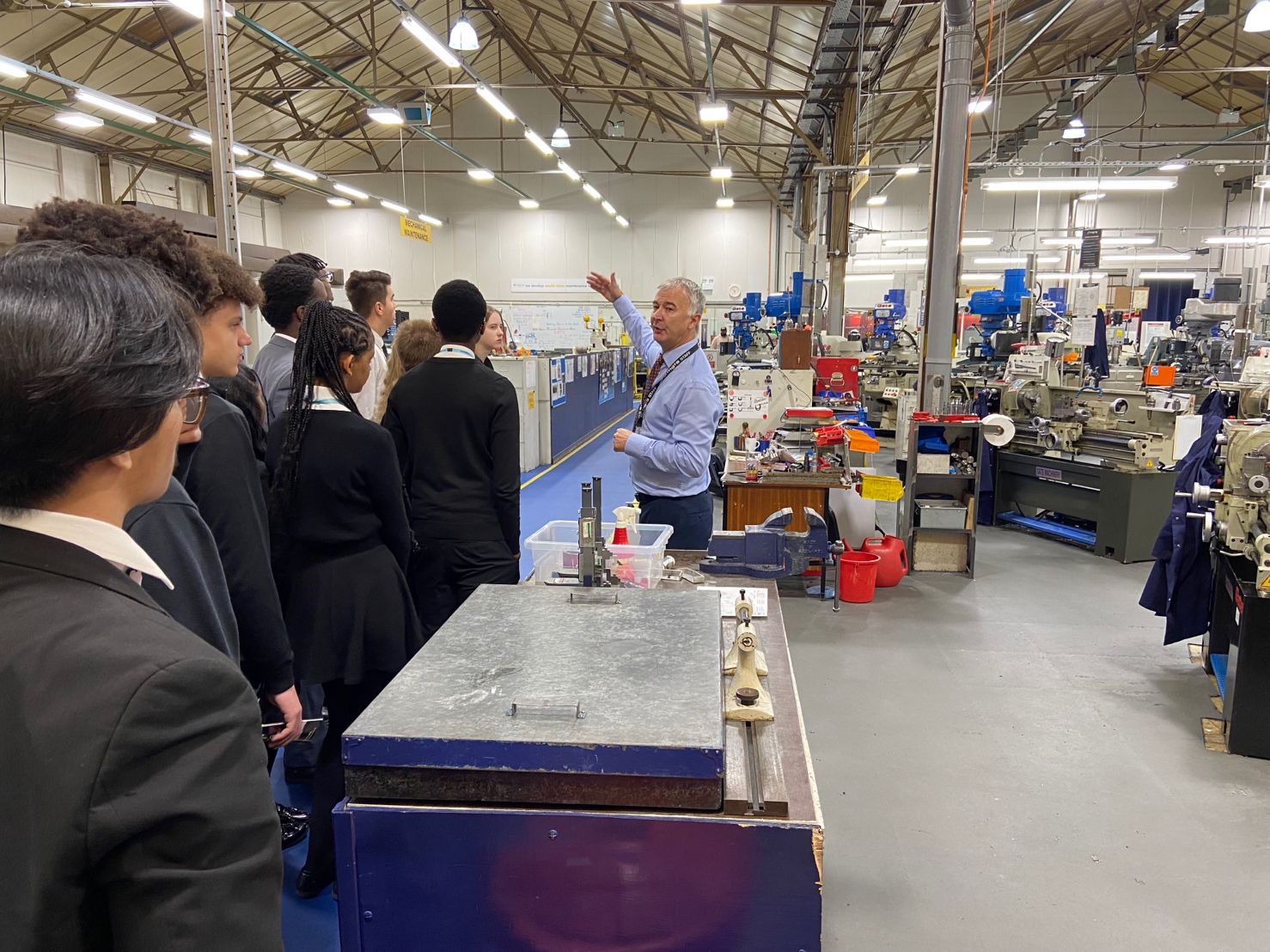 Students being shown around the MGTS Technical Centre